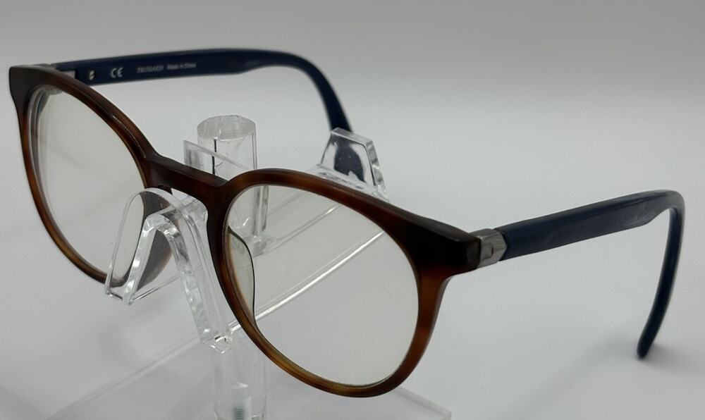 Trussardi Eyeglasses Round Brown Blue Frame Optical Women 51mm